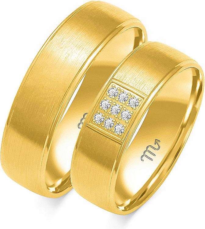 Prsten na svatba pro dvojici gravírování 585 vel 32 33 34, klasické žluté zlato