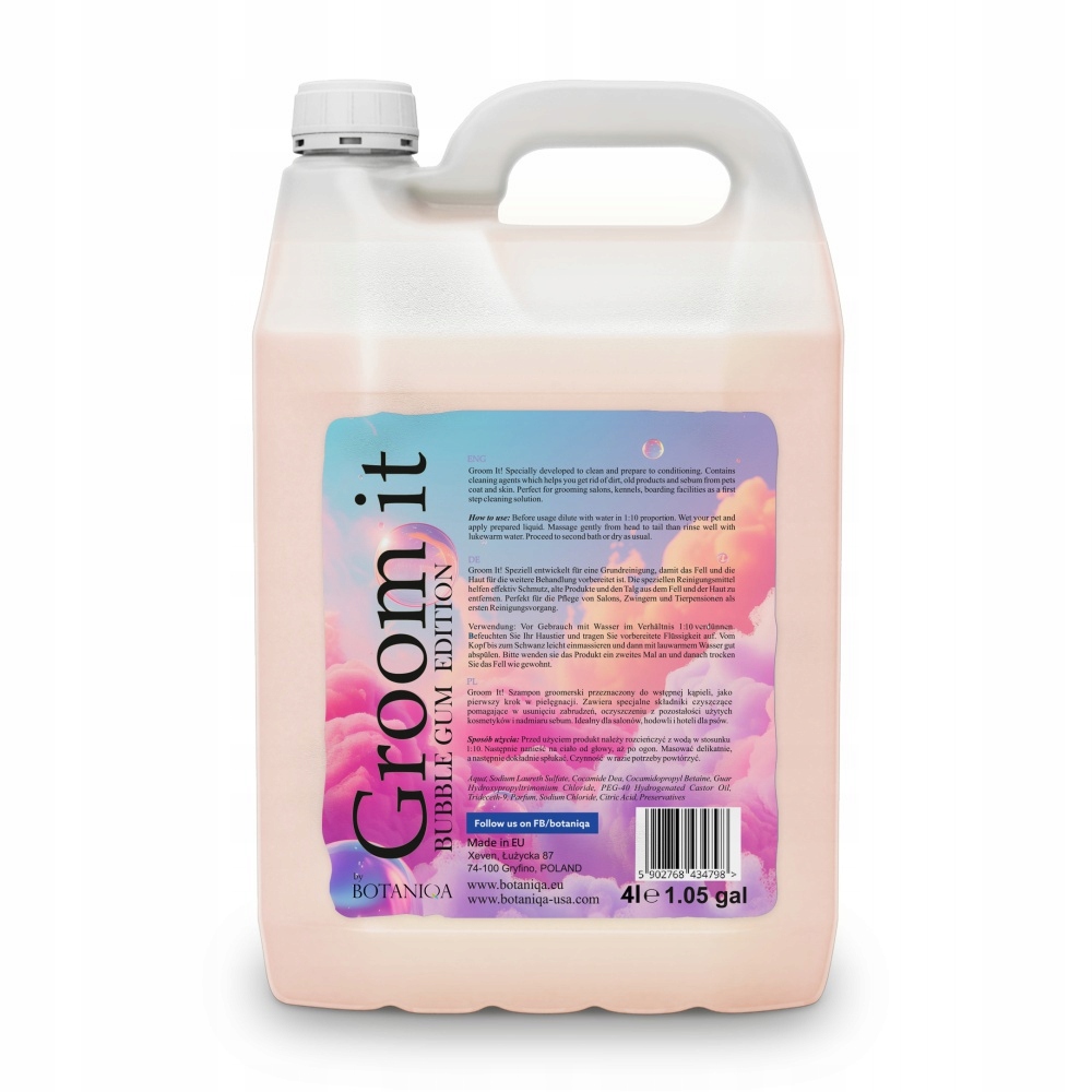 Botaniqa Groom It Bubble Gum 4 l szampon do pierwszego mycia