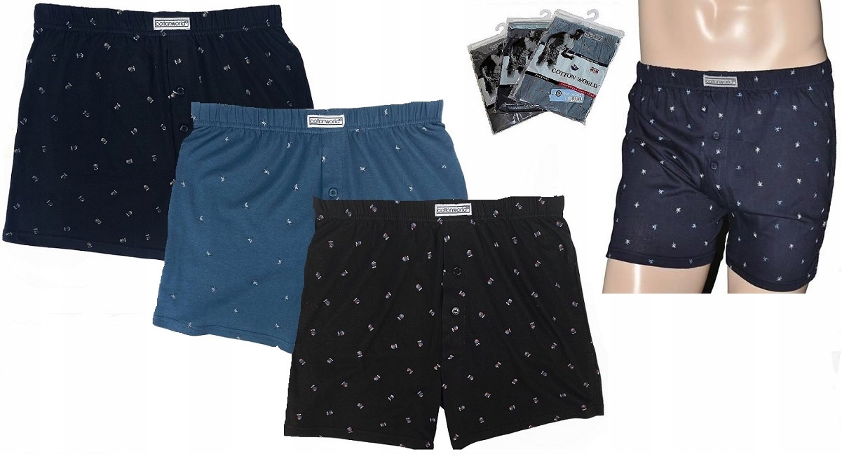 

3x Bokserki Luźne Bawełna 100% Pl Cotton World 5XL