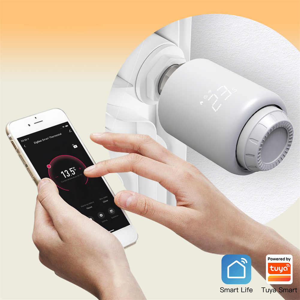 Inteligentní 1X Termostatická Hlavice Trv Tuya Zigbee
