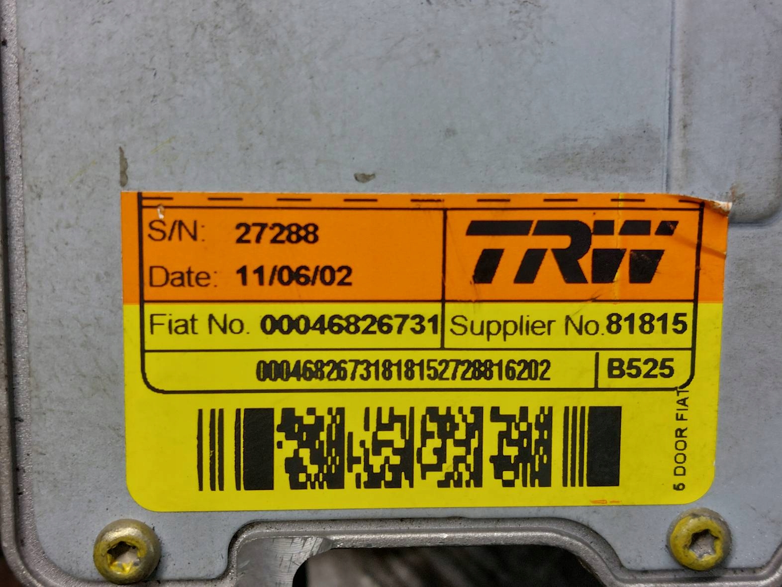 control electrics FIAT STILO and 00046826731
