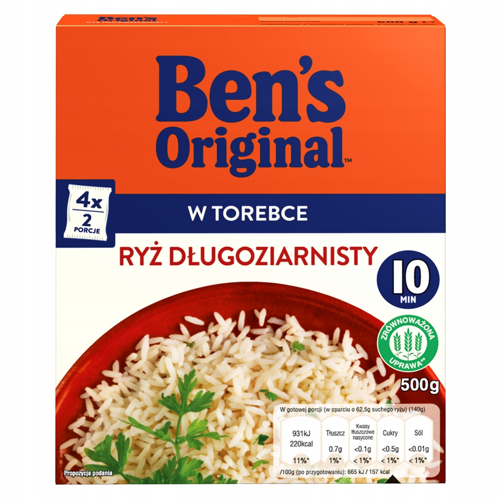 3x Dlouhozrnná rýže v sáčcích 500 g Ben's Original bez lepku