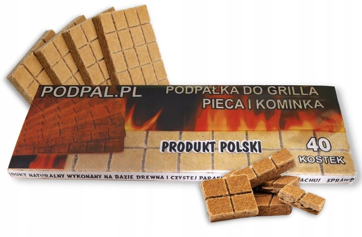 PODPAŁKA DO KOMINKA ROZPAŁKA GRILLA PIECA 200 x KOSTEK WYDAJNA OGNISKA Kod producenta PODPH40 KOM10