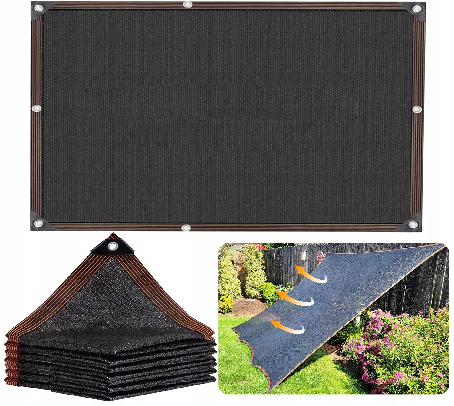 3x4 M Siatka Cieniująca Osłona Przeciwsłoneczna Do Ogrodu, Pergoli, Roślin