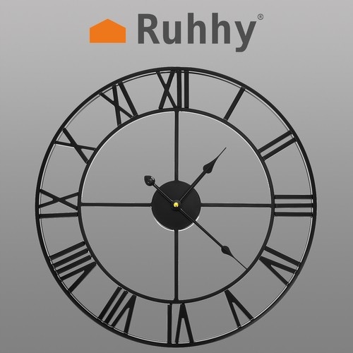 Zegar Ścienny Retro Loft Rzymski 3D Vintage Duży Materiał dominujący metal