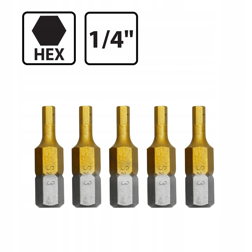 

Końcówka Wkrętakowa Hex 3 1/4" 25 MM 5 Sztuk