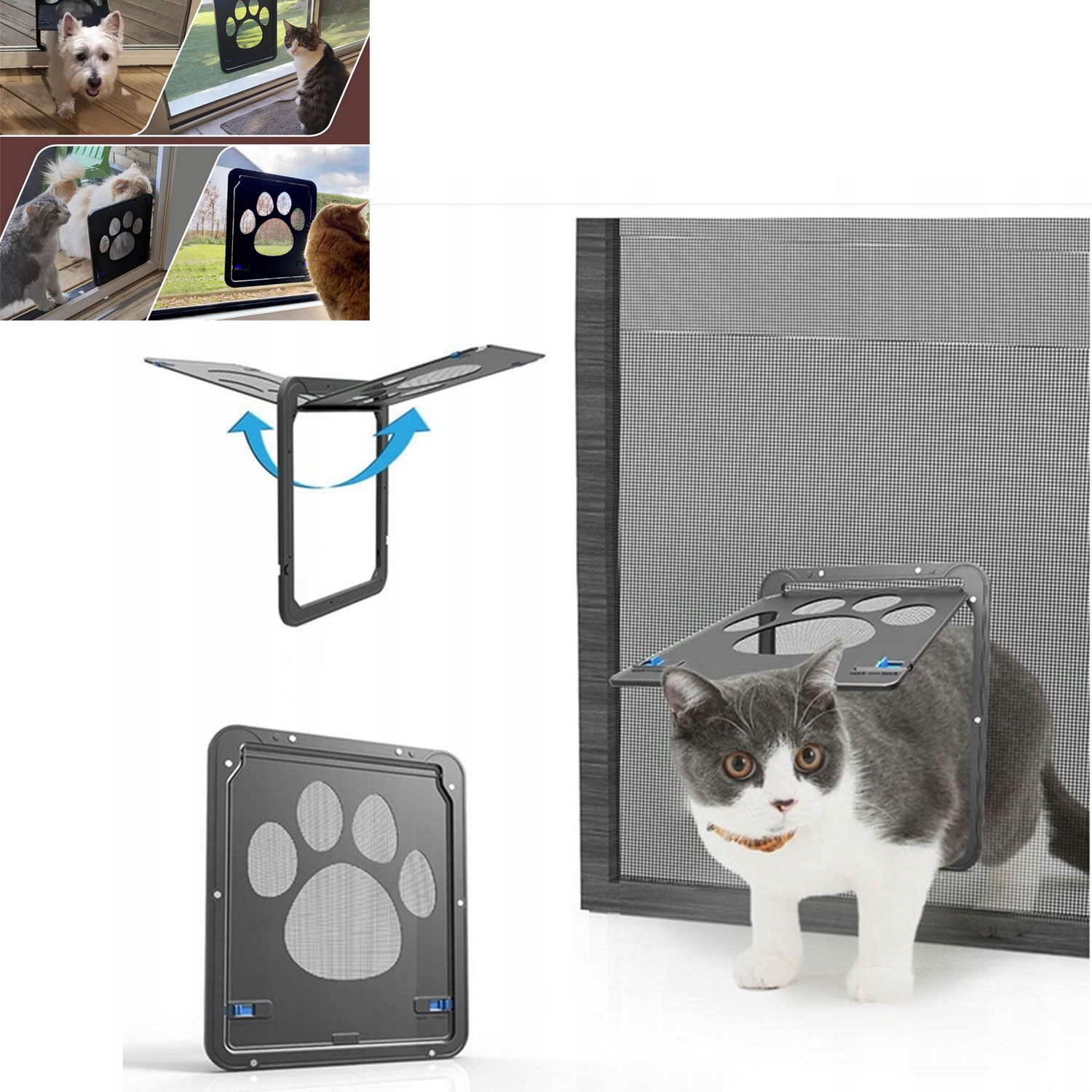 Levně Dveře Do Ochranné Moskytiéry Pro Zvířata 24 X 29 CM Pro Kočky A Psy