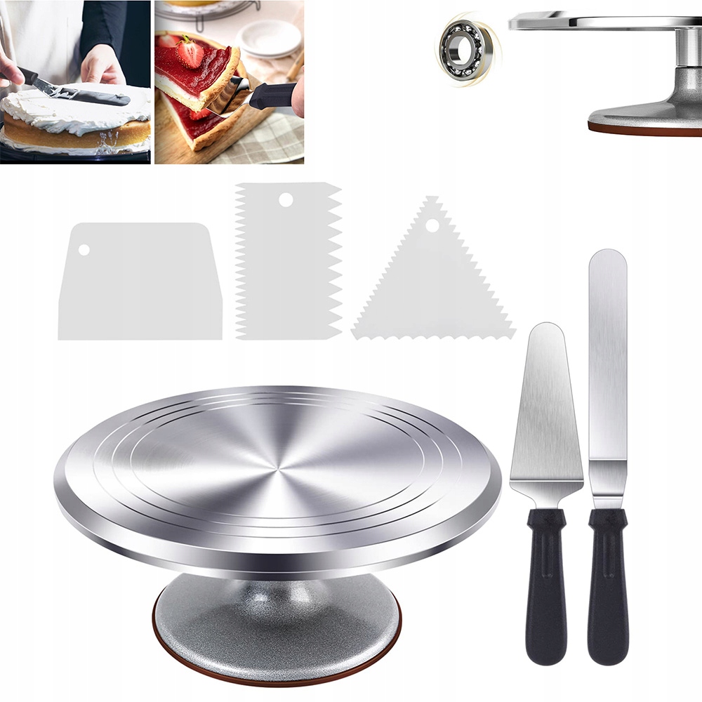 Otočný Dortový Stojan Otočný Talíř Na Dort Sada Špachtlí