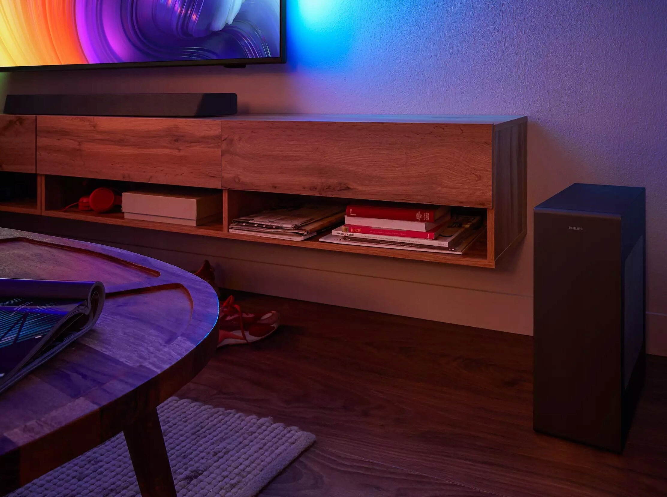 Soundbar Philips TAB8507B/10 3.1 600 W czarny AirPlay 2 Bluetooth Wi-Fi Głębokość produktu 10.6 cm