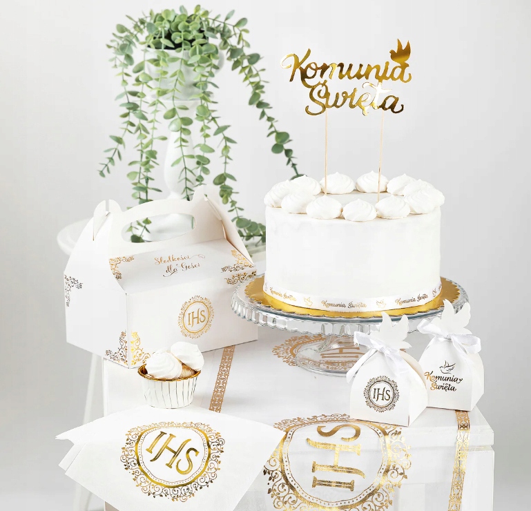 Topper na tort 1 KOMUNIA ŚWIĘTA dekoracja piker EAN (GTIN) 5904610127520