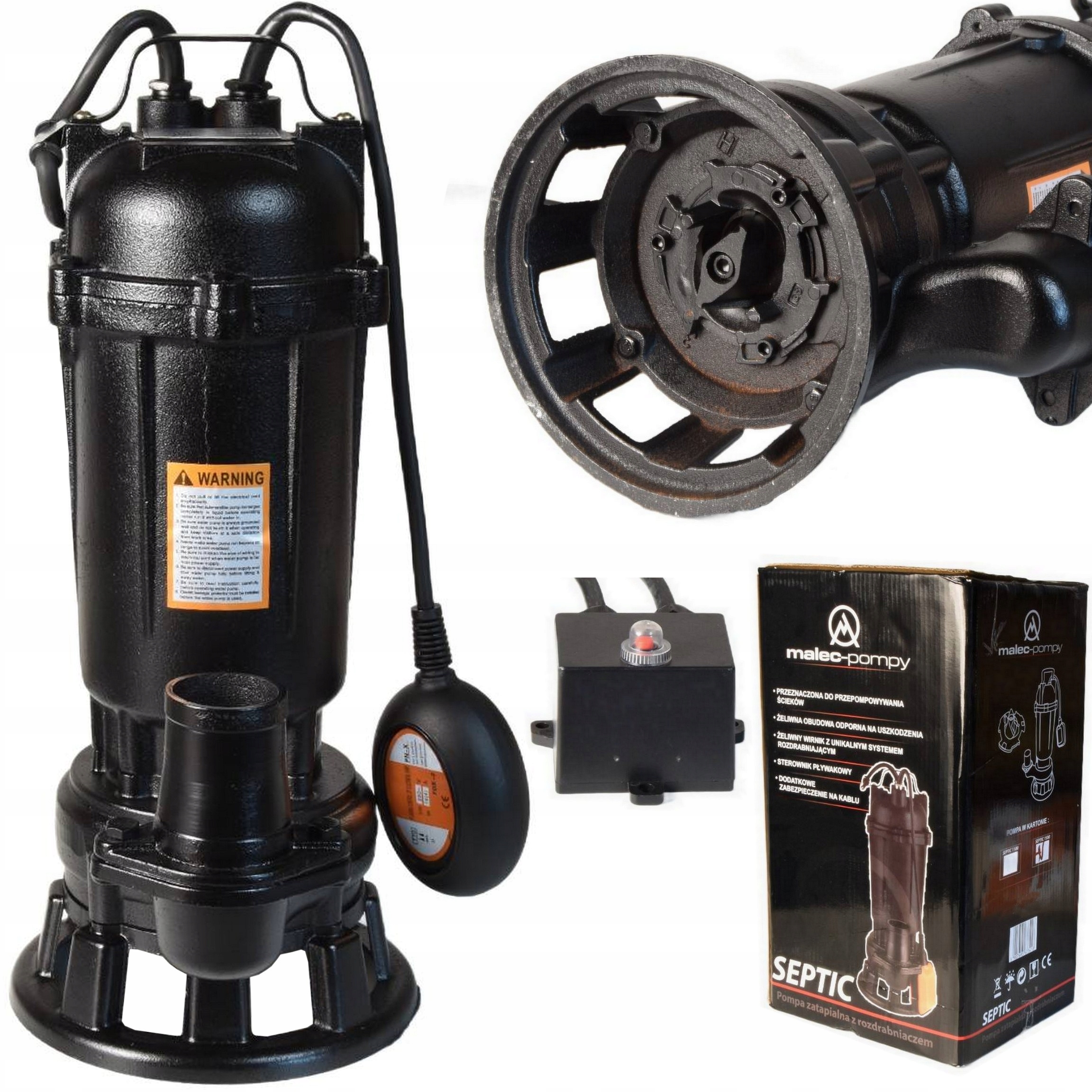 Čerpadlo na Špinavú Vodu Septic 1500 W Ponorné s Plavákom Drvič