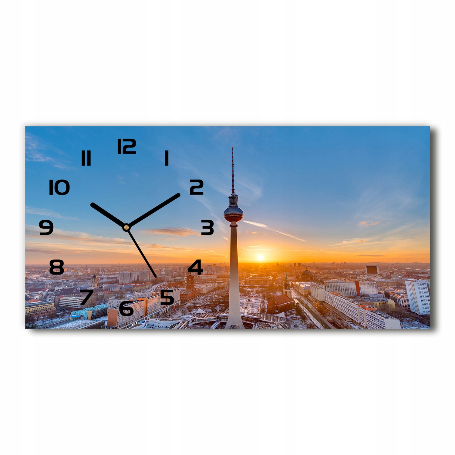 

Zegar ścienny szklany Wieża telewizyjna 60x30 cm