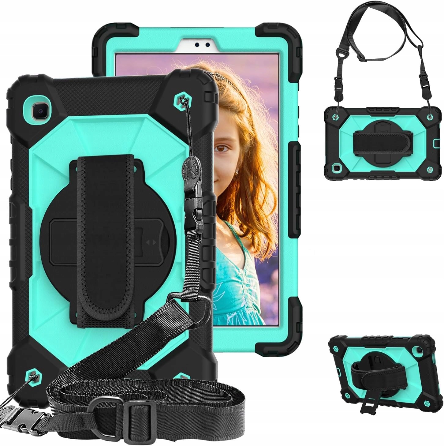 Etui do Samsung Galaxy Tab A 8" z Podstawką i Paskiem na Ramię Zielone