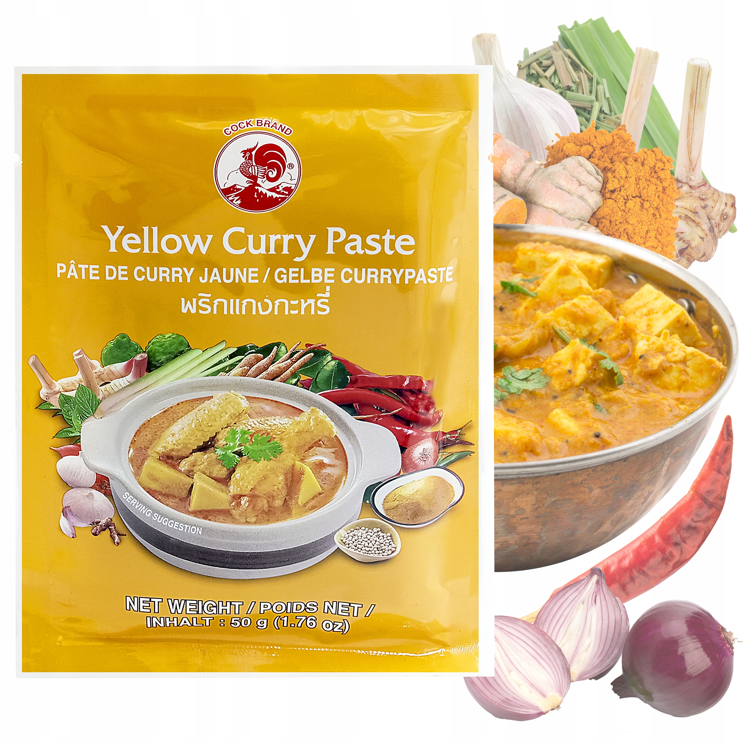 

Pasta Curry Żółta 50g Cock Brand Tajlandia