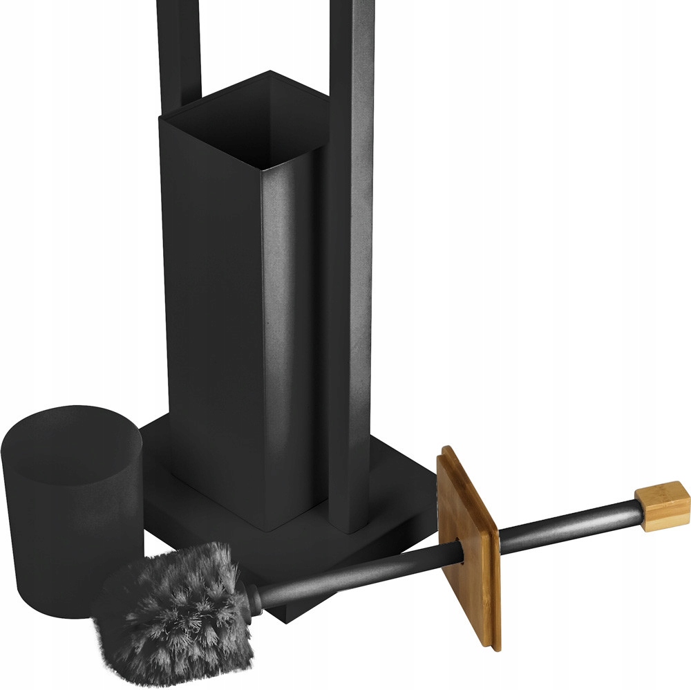 STOJAK NA PAPIER TOALETOWY + SZCZOTKA DO WC ZESTAW 2w1 CZARNY BAMBUSOWY Rodzaj wolnostojące
