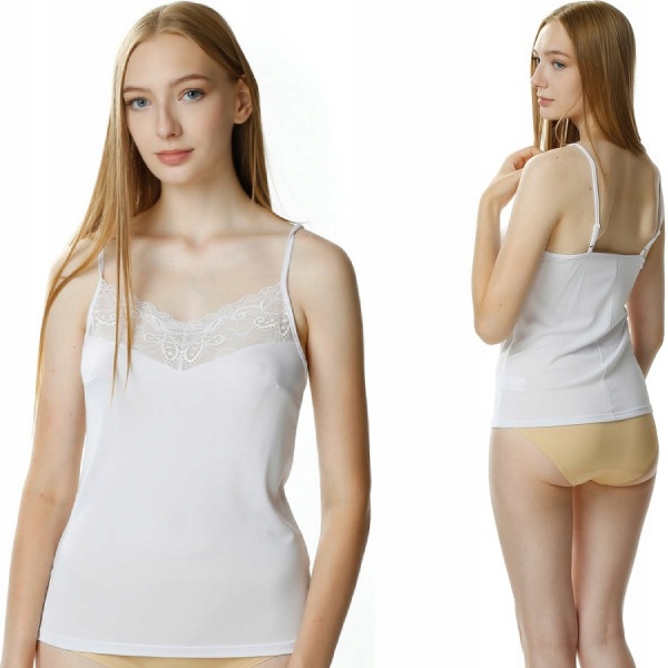 

Jedwabna koszulka ozdobny dekolt Mewa 6384 Lena