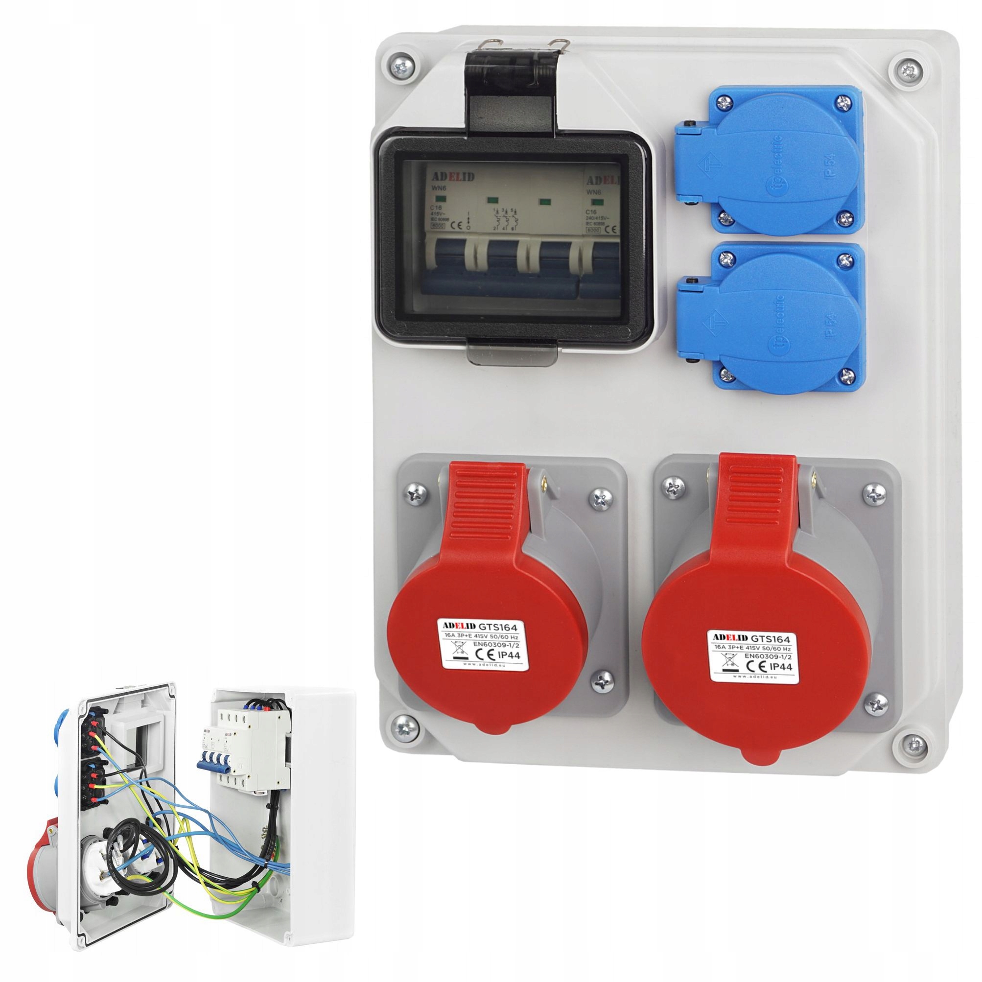 Rozdzielnica Budowlana Rozdzielnia Skrzynka Zabezpieczona 16A 5P 2X230V