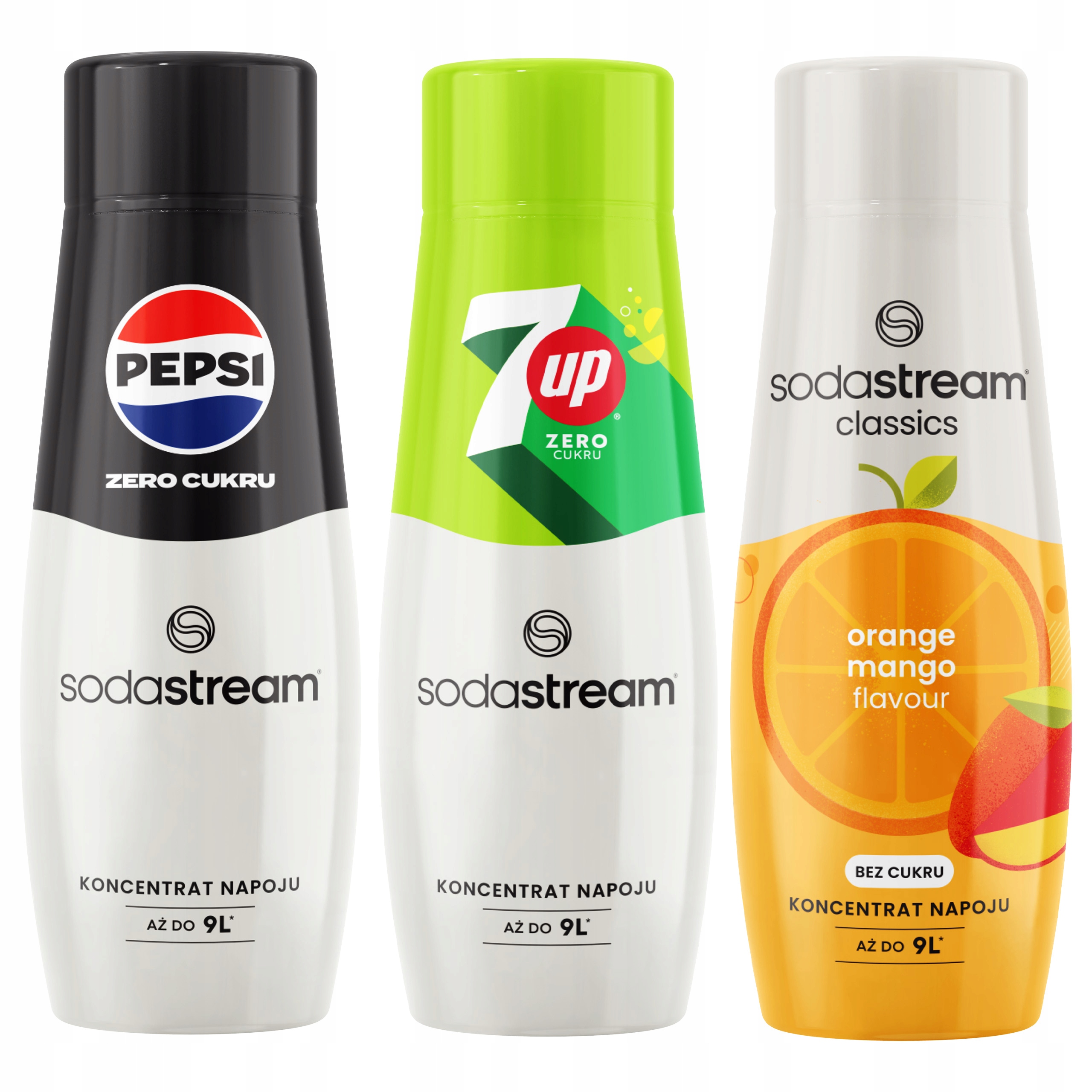 Levně 3x Sirup SodaStream Koncentrát pro saturátor 7UpFREE Orange-Mango Pepsi Max