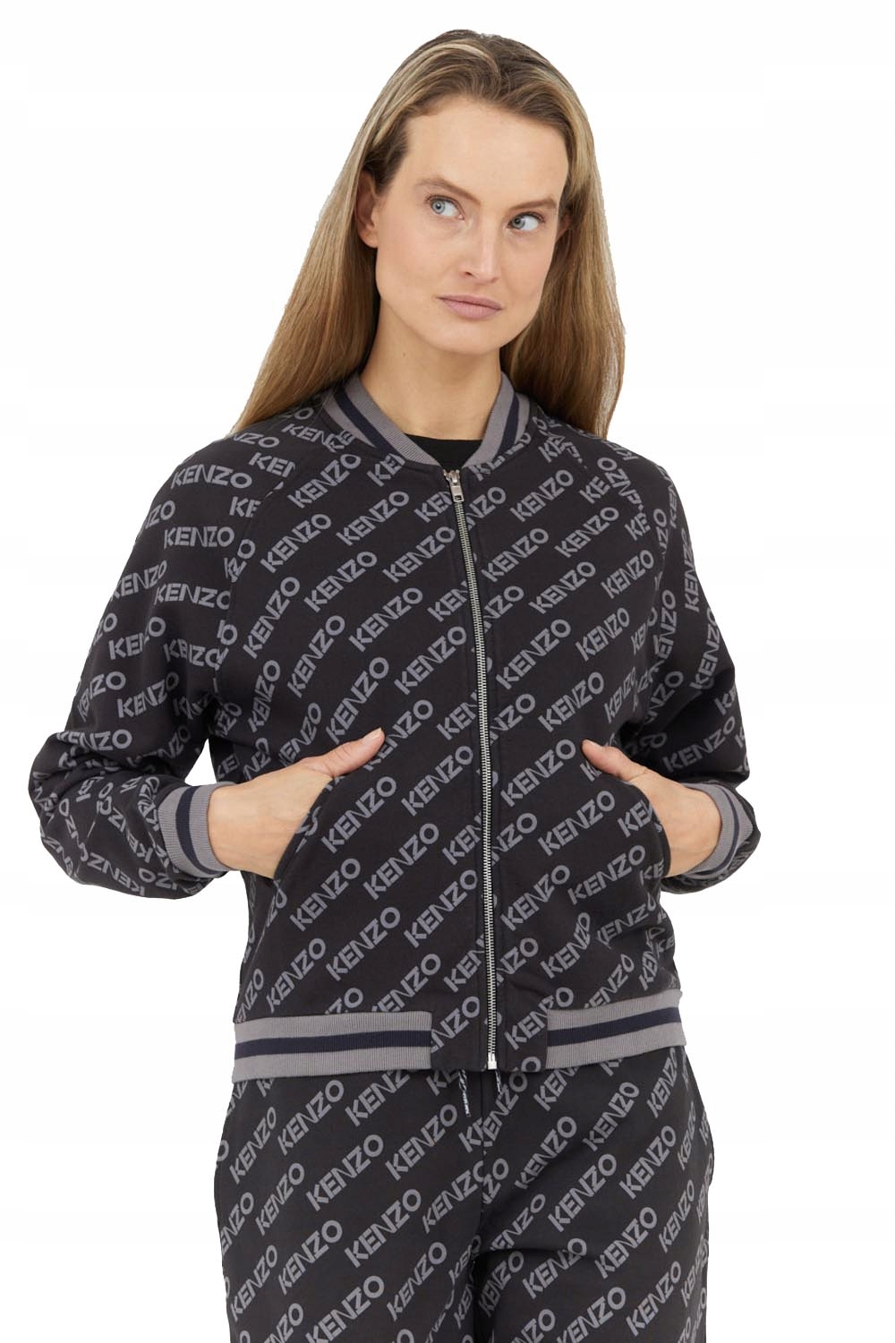 Kenzo rozepínací černá mikina s logem Xs