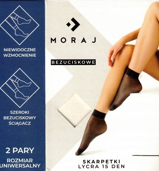 

Skarpetki Gładkie Lycra Moraj 15 den Daino 2 szt