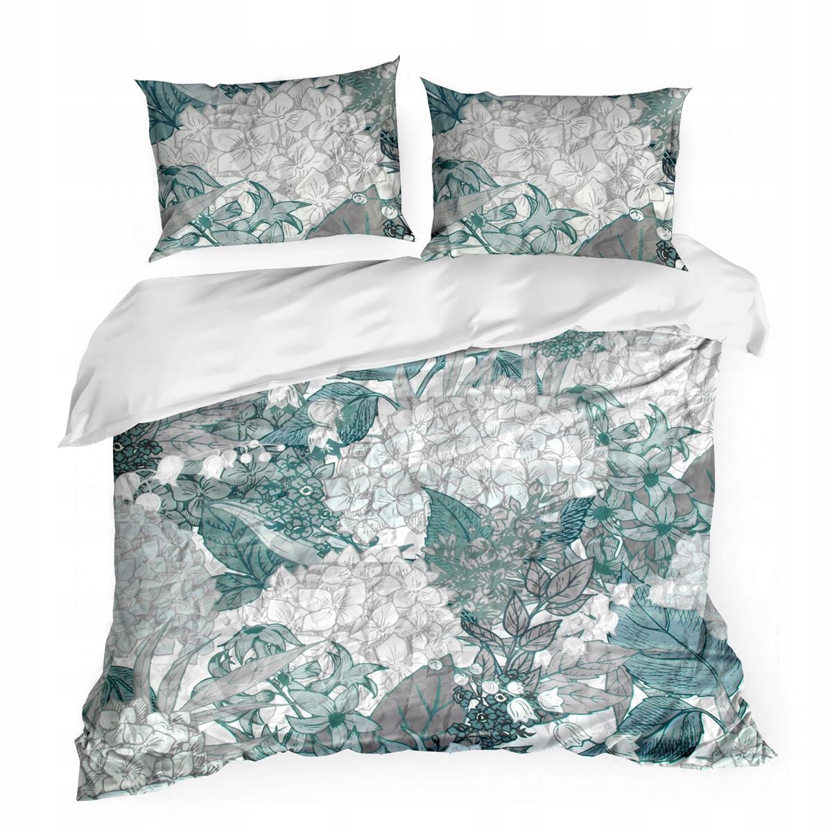 Posteľná Bielizeň 160x200 Eurofirany, biele oceľové zelené listy