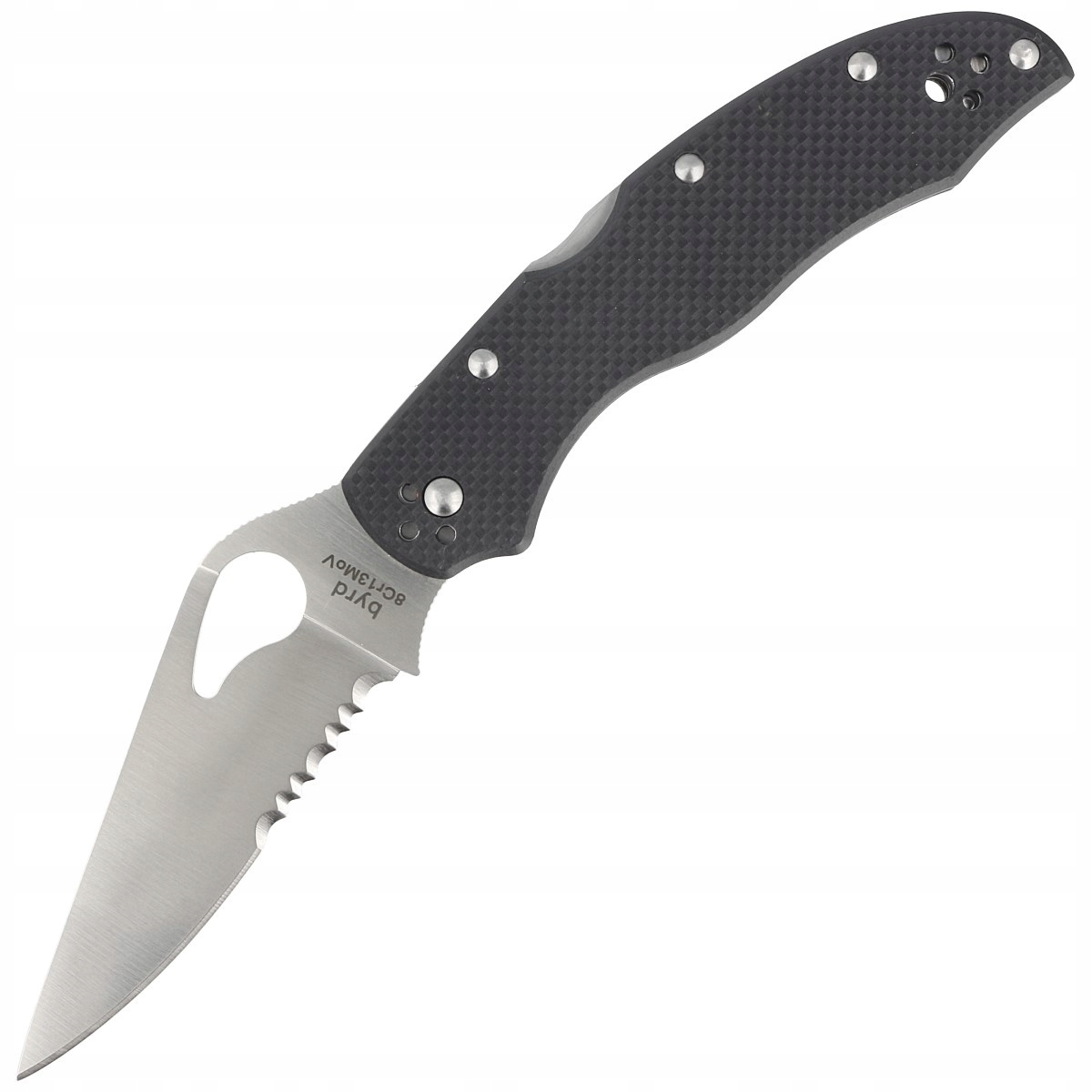 Nóż składany Spyderco Byrd Harrier 2 Black G-10, Combo (BY01GPS2)