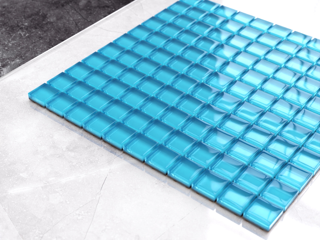 MOZAIKA SZKLANA NIEBIESKA AZUL BLUE BŁĘKITNA 8mm Typ mozaika