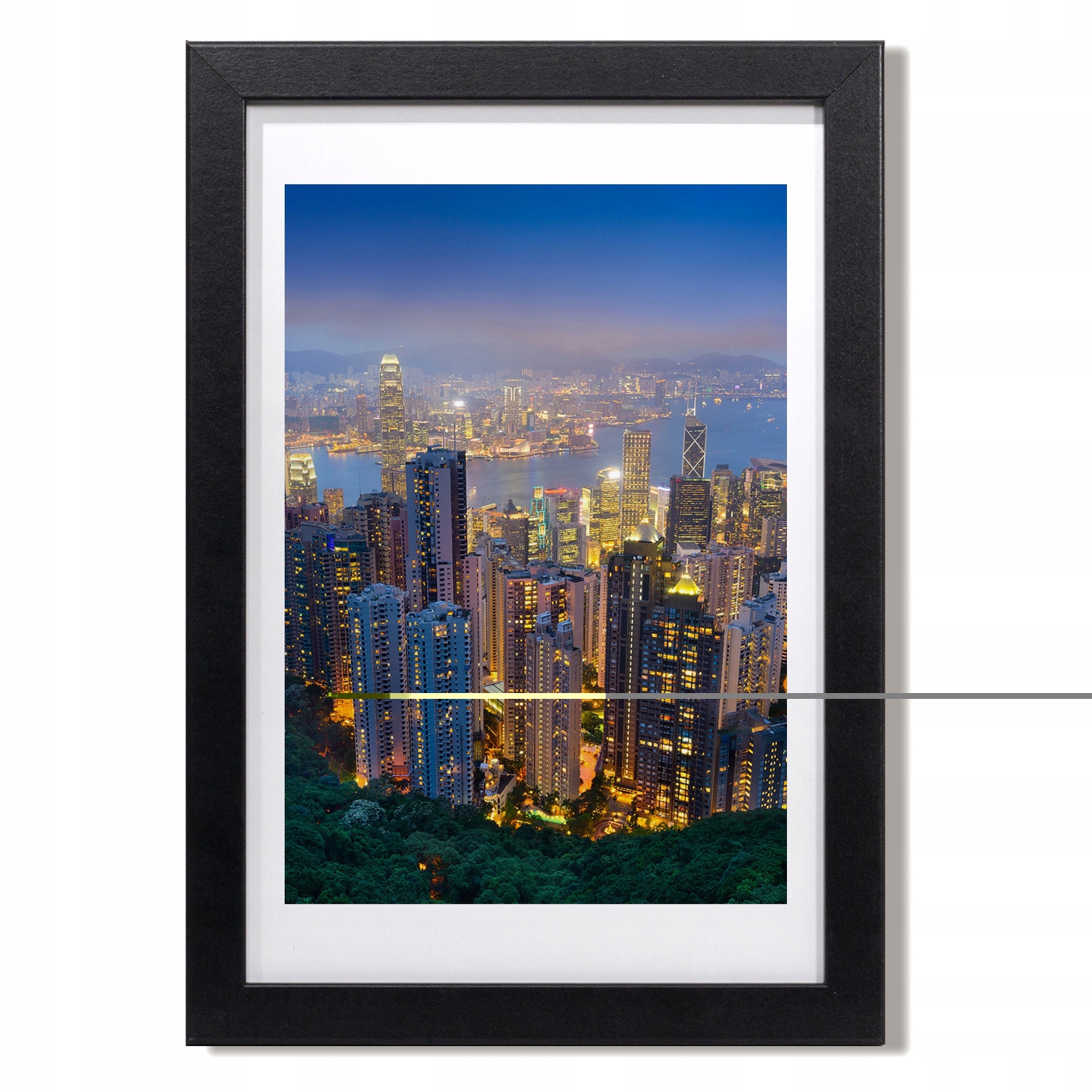 

Ramka z grafiką na ścianę Hongkong nocą 20x30 cm