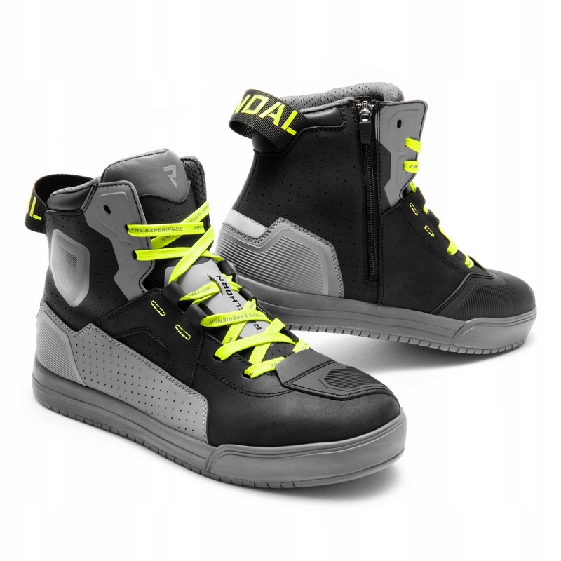 Motocyklové Topánky Rebelhorn Vandal 2 Black Grey Fluo Yellow 36