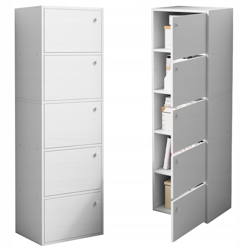 Moderná Priestranná Komoda Skrinka Veľká Biela Škandinávska Loft Retro