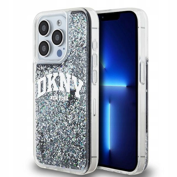 Pouzdro pouzdra kryt Dkny Liquid Glitter Big Logo pro iPhone 15 Pro černé