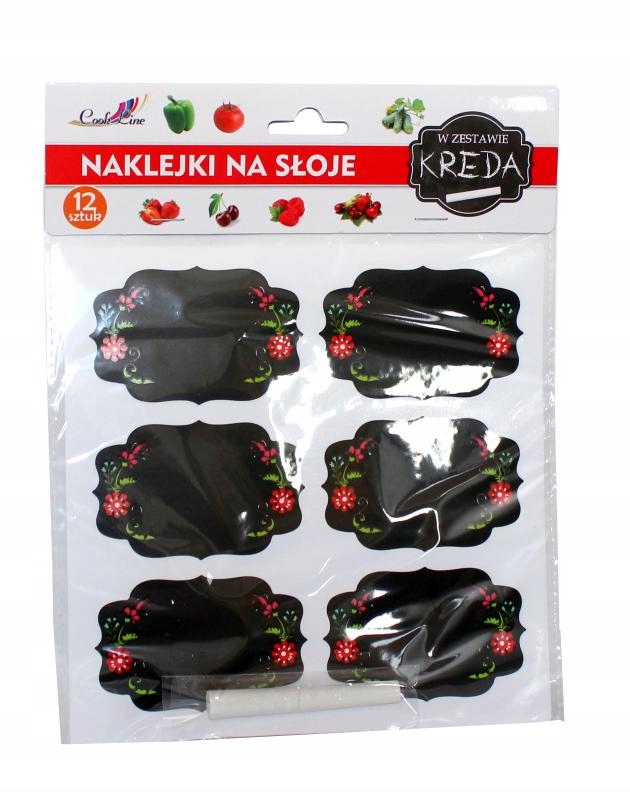 

x12 Naklejki Etykiety Na Słoiki Przetwory+kreda