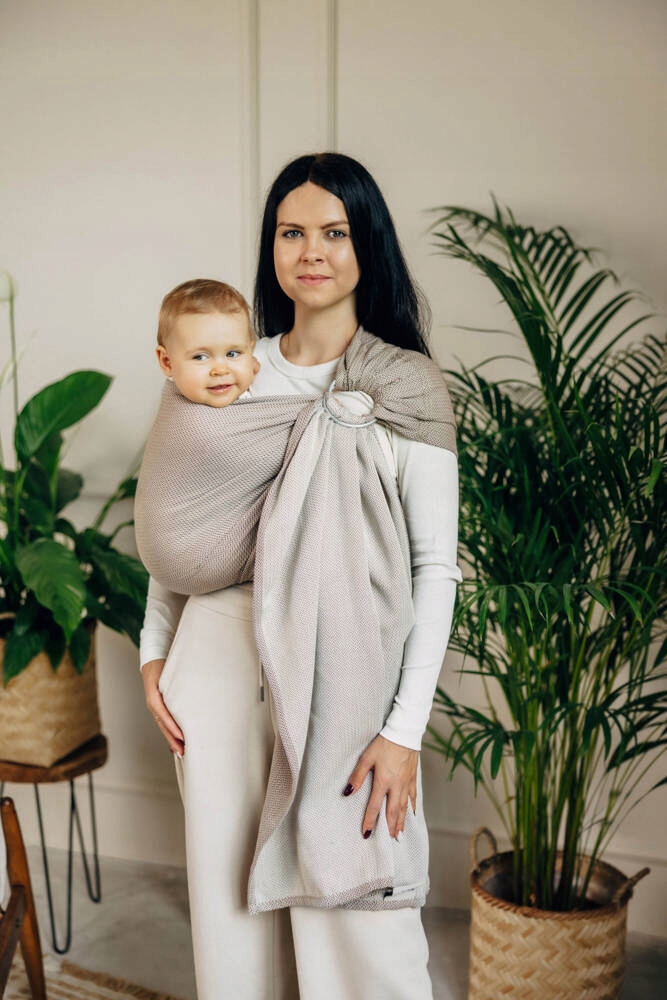 Chusta kółkowa LennyLamb - Mała Jodełka Almond Rozmiar S