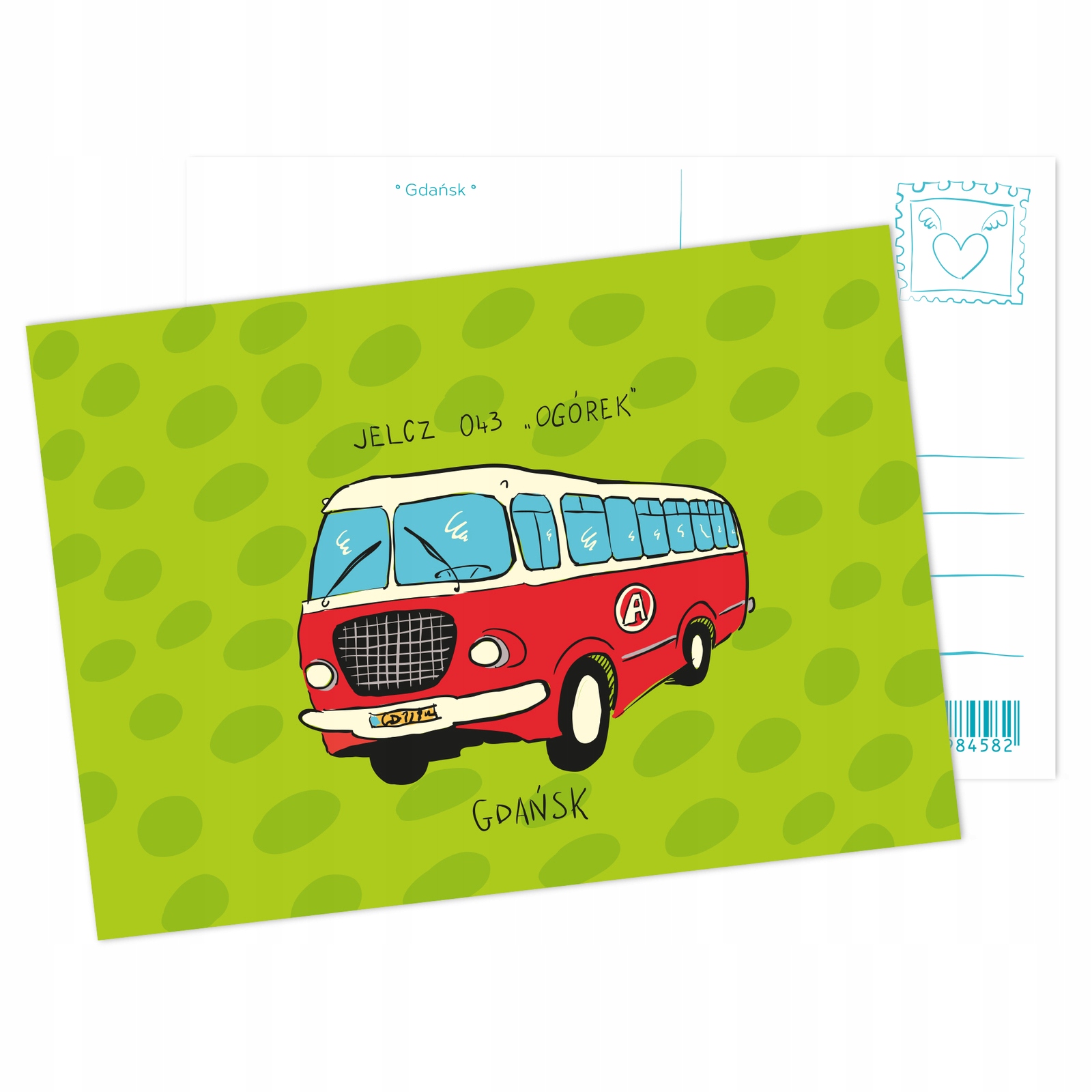 Pocztówka Gdańsk Autobus Jelcz 043 "Ogórek