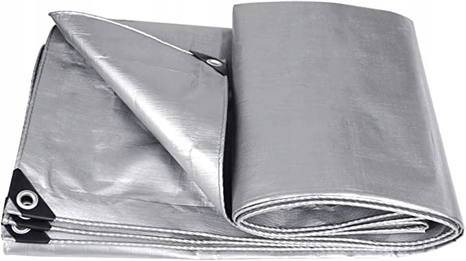 Plandeka 120g Srebrna Gruba Mocna MROZOODPORNA Wodoodporna 2x2 UV++ Szerokość 2 m