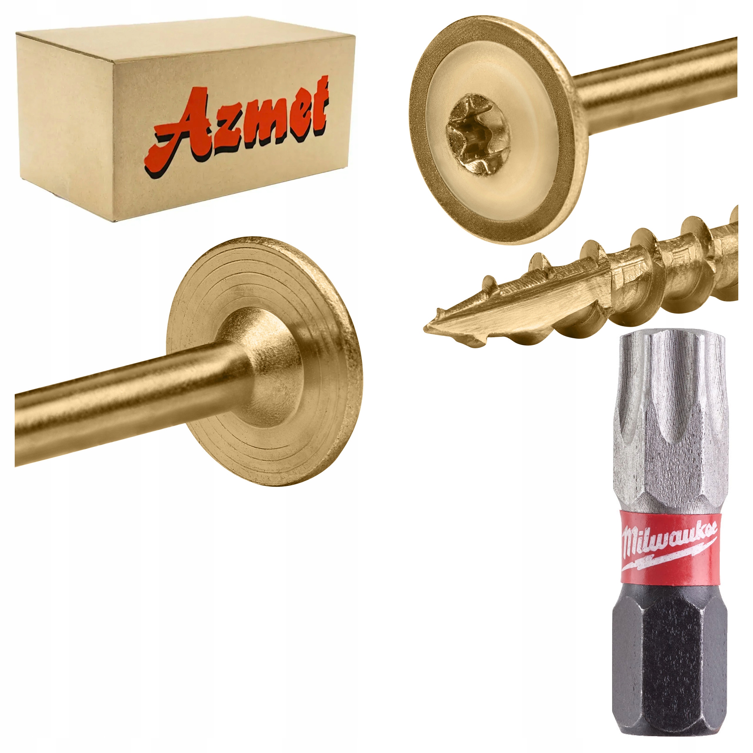 Wkręty ciesielskie Torx 8x300mm do drewna talerzowe 50 szt bit TX40 25mm