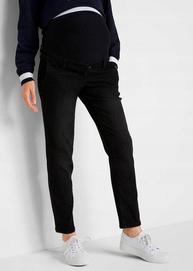 BPC BONPRIX COLLECTION CZARNE CIĄŻOWE SPODNIE JEANS LPG NH9__S