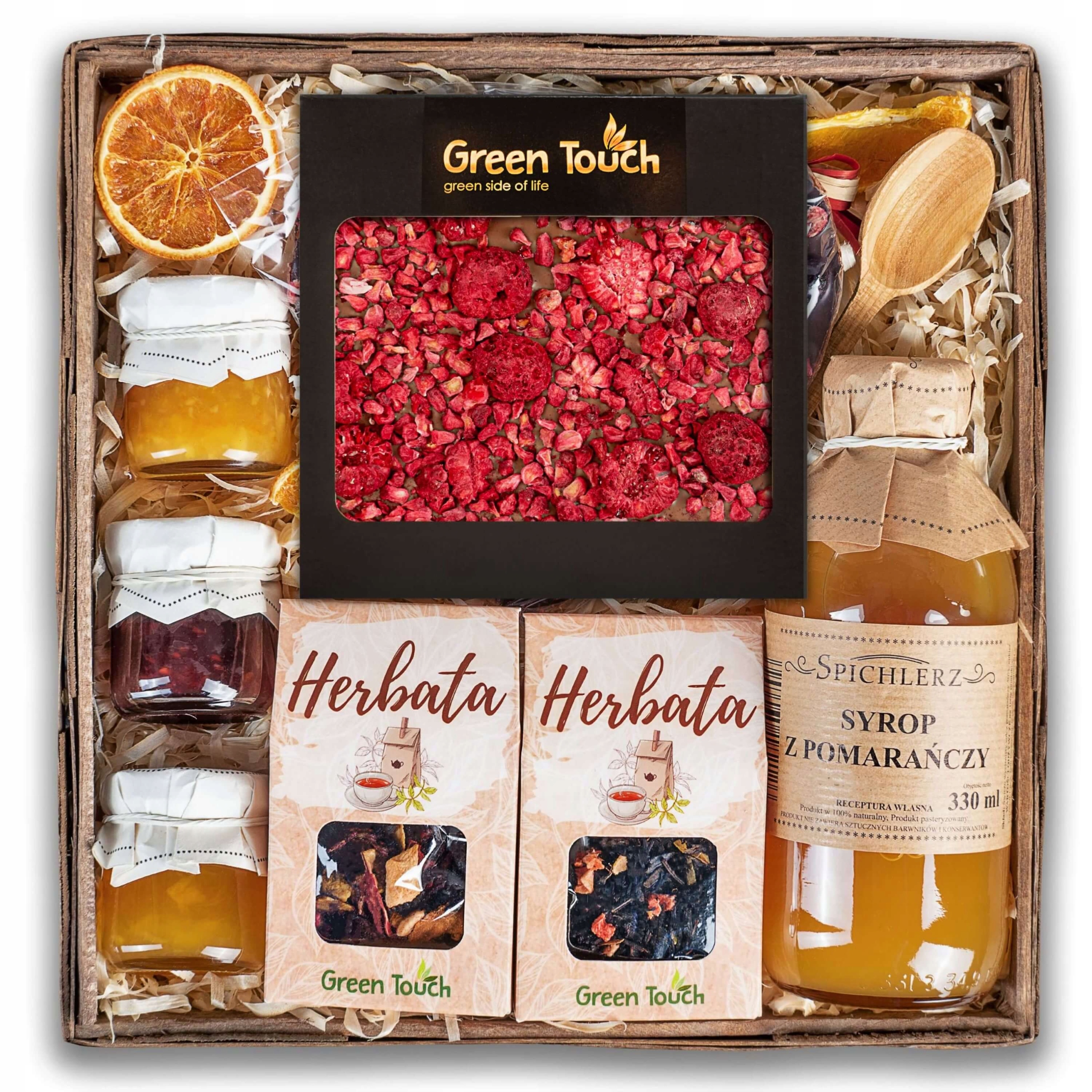 Levně Dárkový koš sada čajů zavařeniny čokoláda dárek džemy med