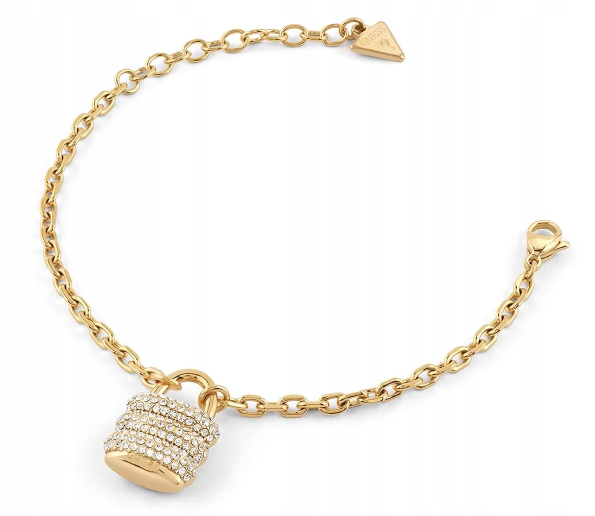 Zlatý Ocelový Dámský Náramek Guess My Secret Visací Zámek JUBB05406JWYGS