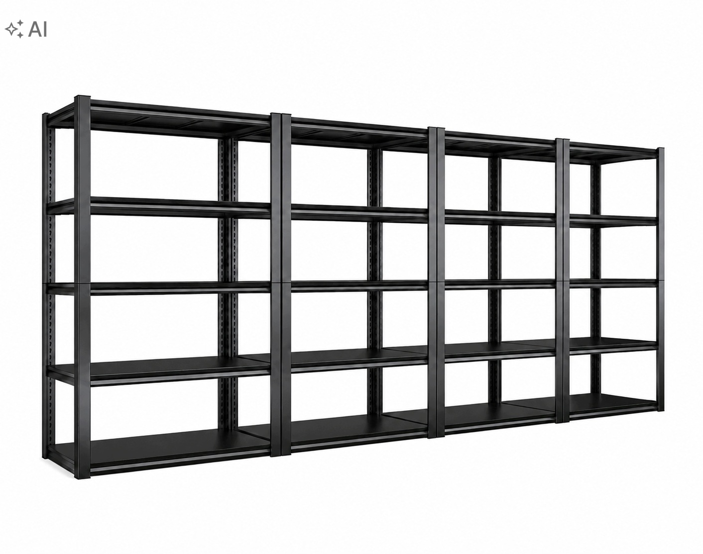 Kovový skladovací regál čierny 200x400x50 do garáže, kancelárie skladu