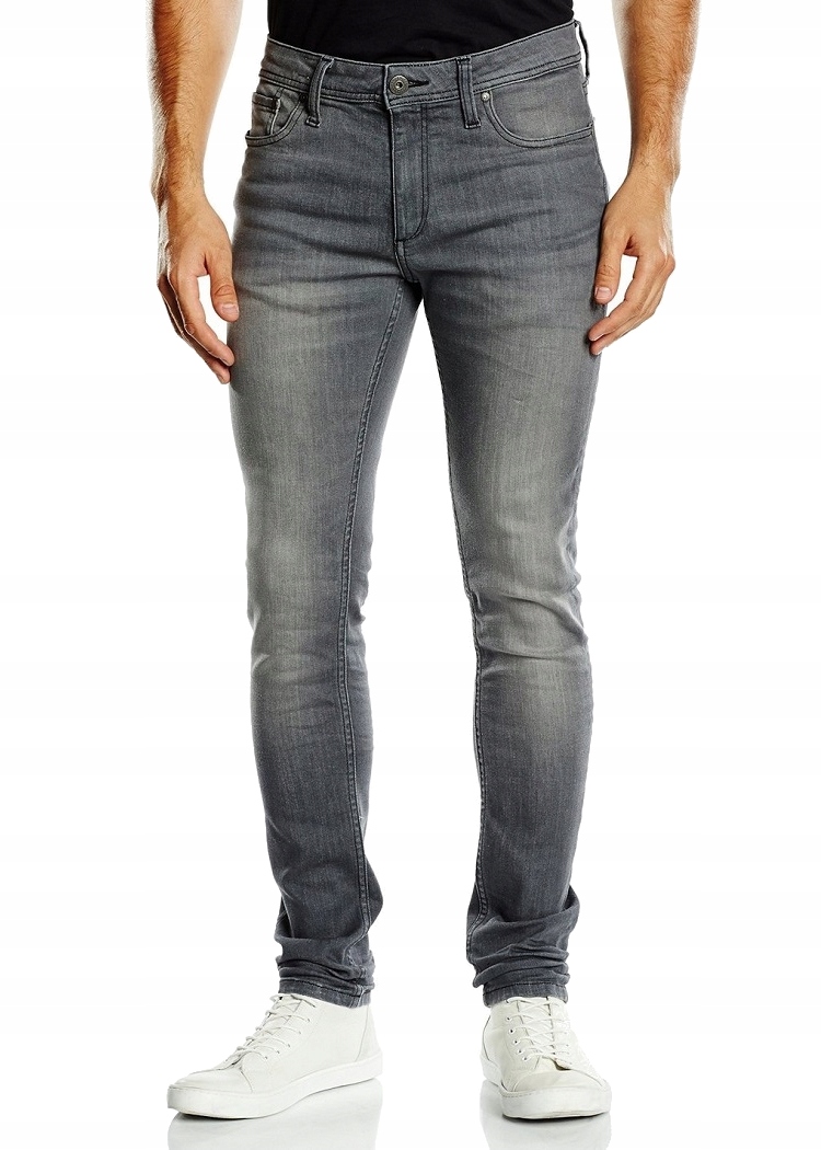 

Jack Jones Szare Rurki Skinny Fit Jeansy 33/32