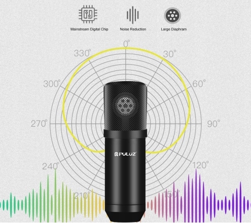 MIKROFON Kardioidalny USB POJEMNOŚCIOWY STUDYJNY + RAMIĘ Uchwyt + Filtr POP Model PU612B