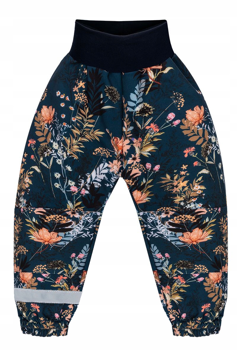 SPODNIE NA DESZCZ KAŁUŻE BŁOTO PODWINIĘCIE liście, dzikie kwiaty PL R. 116 Marka ekoubranka