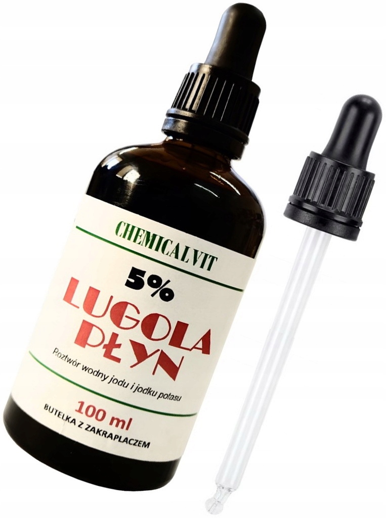 100 ml Lugola Płyn 5% Jod Jodek Potasu Czysty