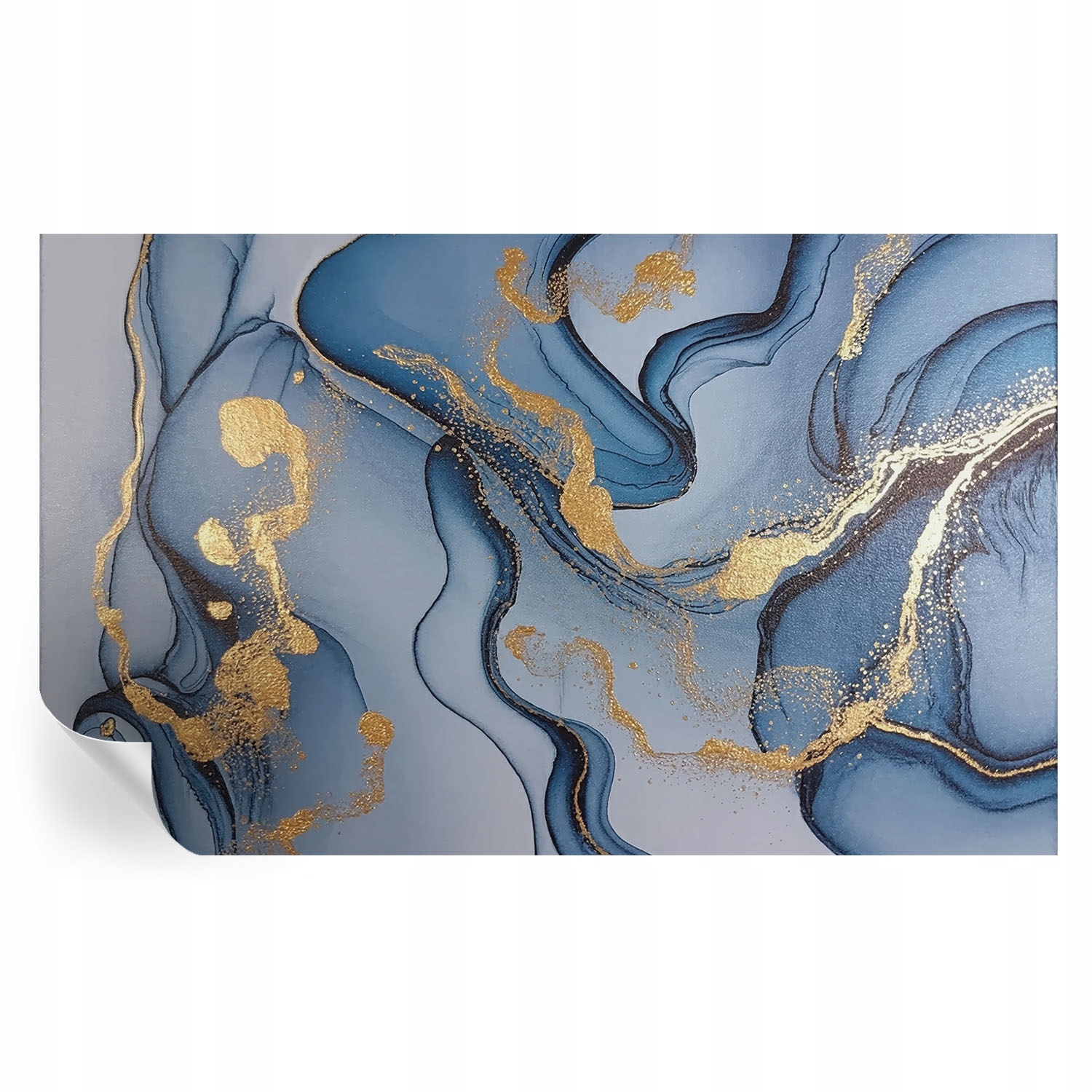 Módna samolepiaca tapeta s lepidlom 3D Modré vlny 416 x 254 cm