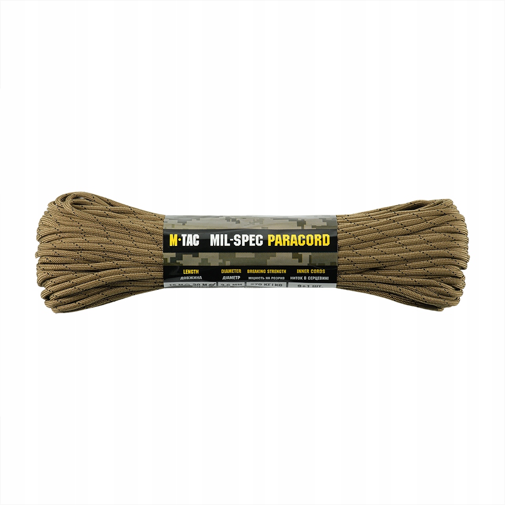 M-Tac Paracord Taktyczny Linka Nylonowa 550 mil-spec Coyote Usmc 30 m