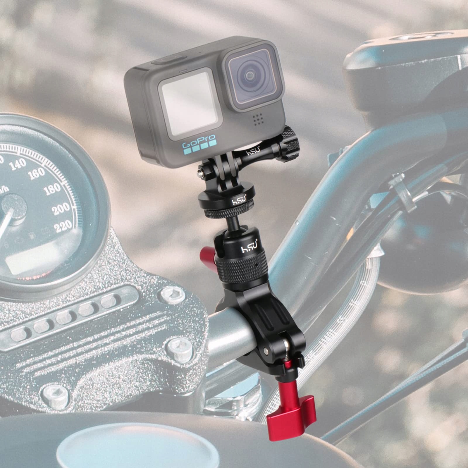 Uchwyt Na Kierownicę Do Kamer Sportowych Aluminiowy GoPro Motocykl HSU — miniatura 2