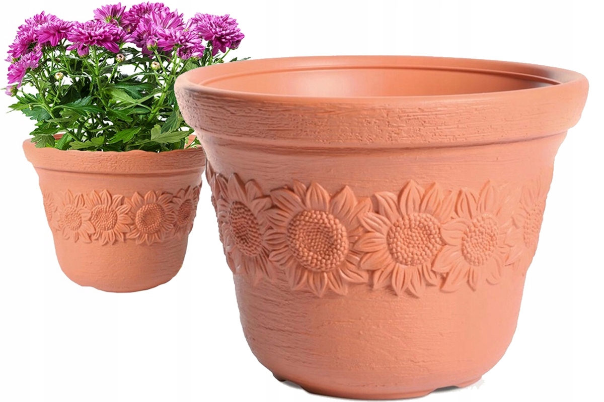 SZEROKA DONICA OGRODOWA NA TARAS KWIATY SUNNY 46 doniczka 46cm MROZOODPORNA