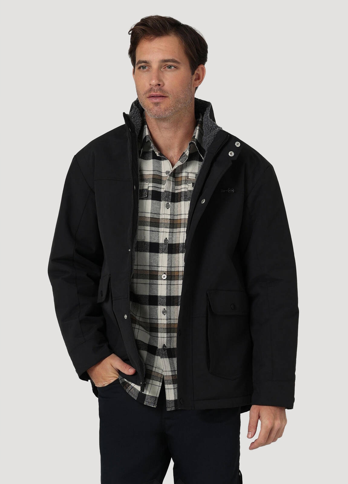 Pánská zimní bunda Wrangler Stowable Hood Parka Black W4P2ED100 4XL