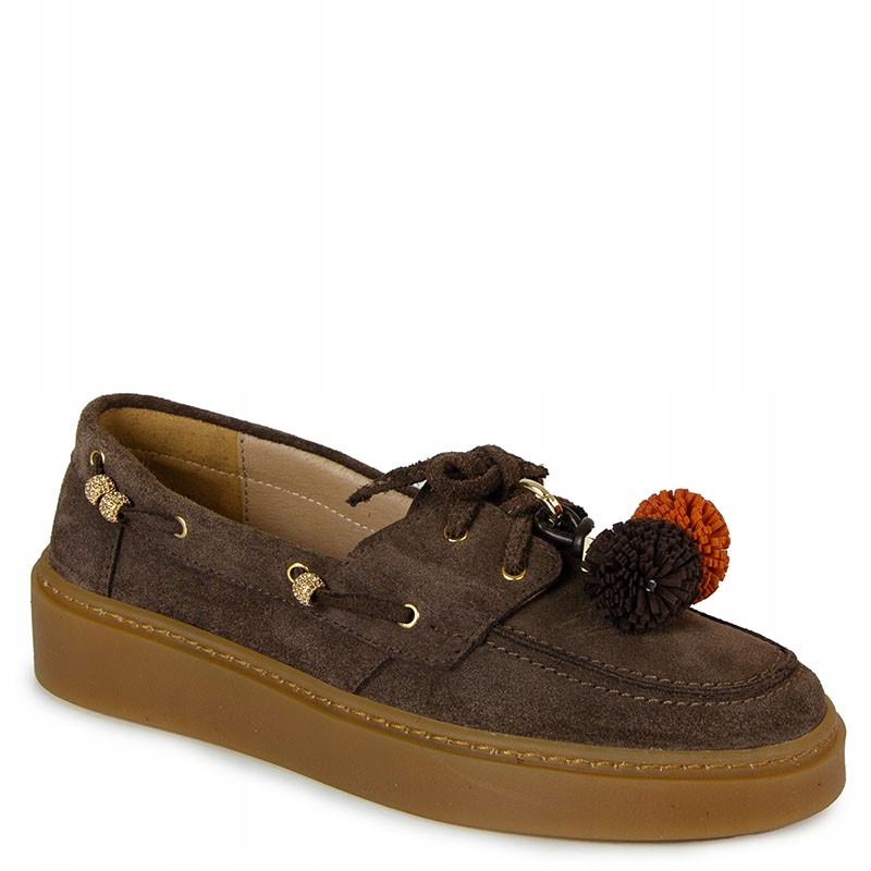Karino 5956 Hnědé Kožené Mokasíny S Ozdobou 36